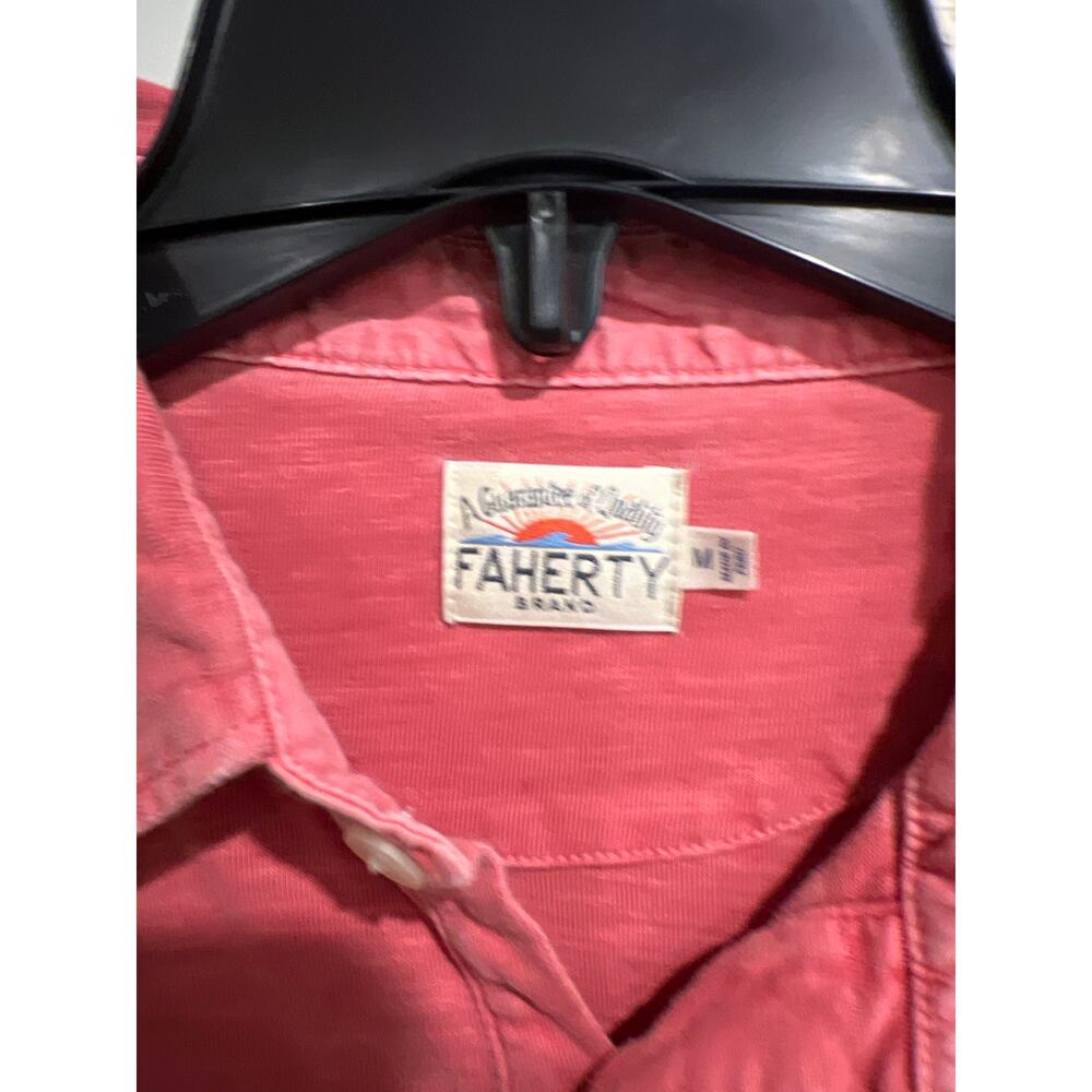 Faherty mens medium coral colored polo shirt - Picture 2 of 3